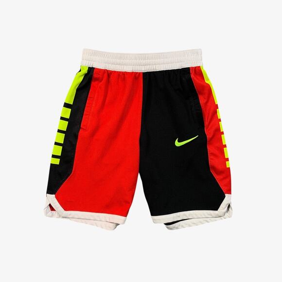 Nike Basketball Shorts Boys Youth M Medium White Red Dri Fit Elite Colorblock - Picture 1 of 12